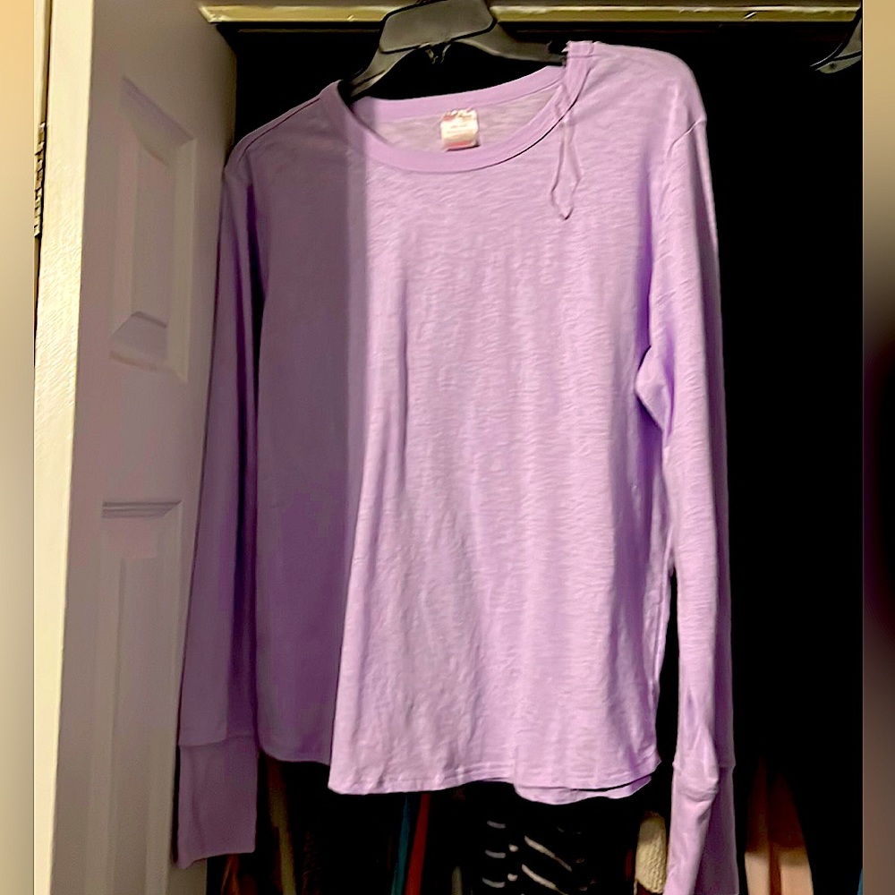Lavender Ribbed Long Sleeve Top + Black Ribbed Long Sleeve Top